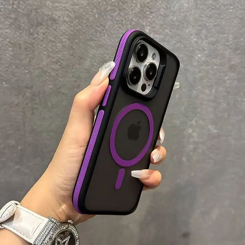 Luxury Magnetic Matte Translucent Case For Samsung Galaxy S25 Ultra S24 Plus S23 FE S22 S25 For Magsafe Wireless Charging Cover - náhled 2