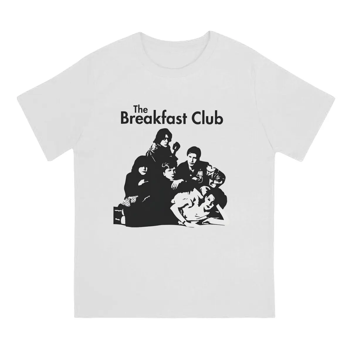 Art Work T Shirt Men's  Pure Cotton Novelty T-Shirt Round Collar The Breakfast Club Tees Short Sleeve Clothes Gift Idea