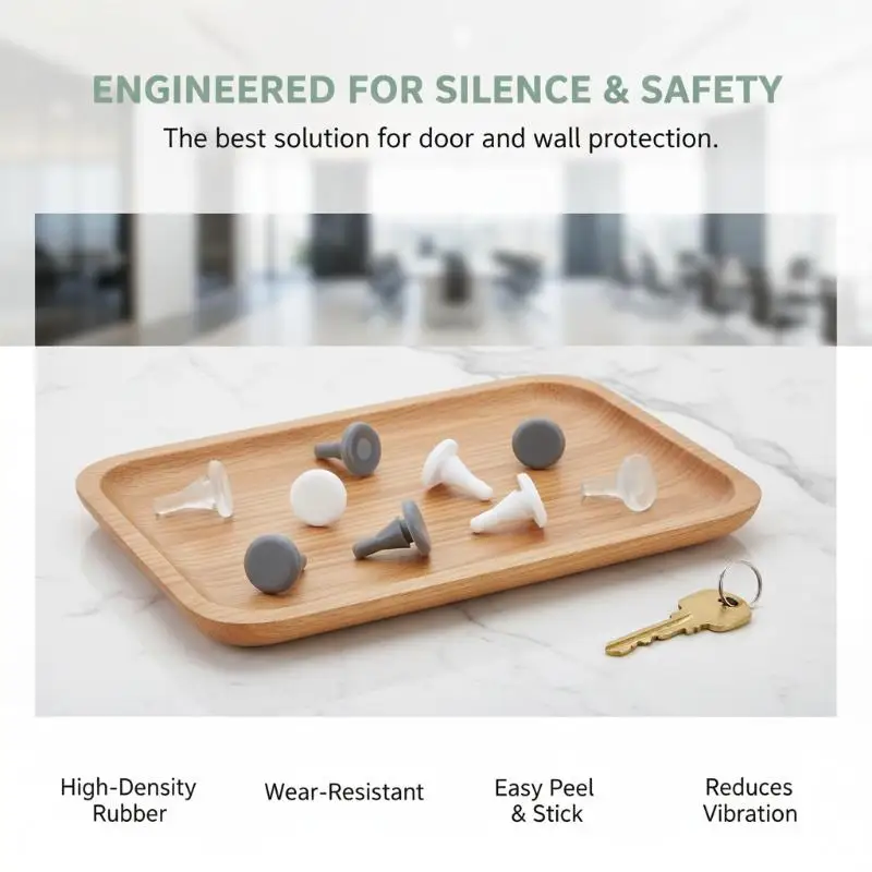20PCS Elevator Hall Door Anti-collision Nails Beans/anti-collision Rubber Pads/Shock Absorption Beans/Opening 5-6mm Thick 2MM