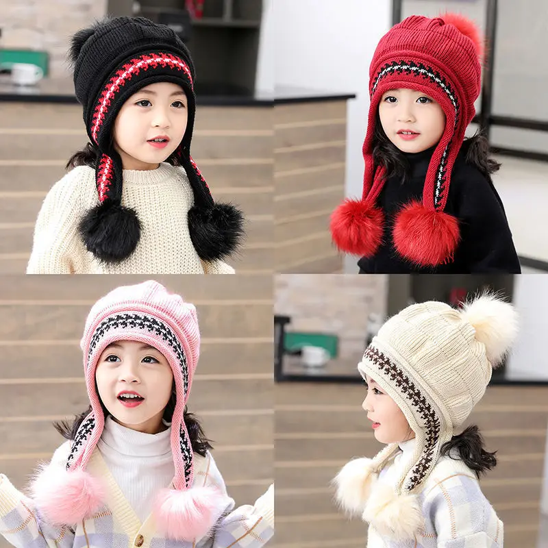 

Cute and Sweet Autumn/Winter Warm Knitted Ear Protection Hat with Velvet, Knitted Hat