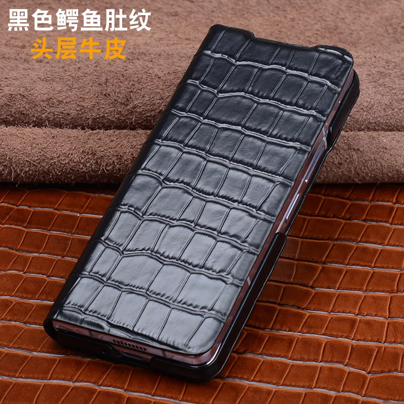 

Luxury Genuine Leather Magnet Clasp Phone Cases For Samsung Galaxy Z Fold 6 5 6 Fold7 Fold6 Fold5 Kickstand Holster Cover Case