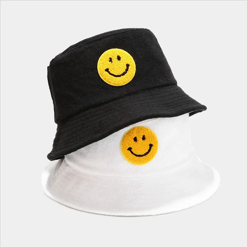 towel fabric fisherman hat men and women Korean version of the tide version of the big smile standard foldable basin hat