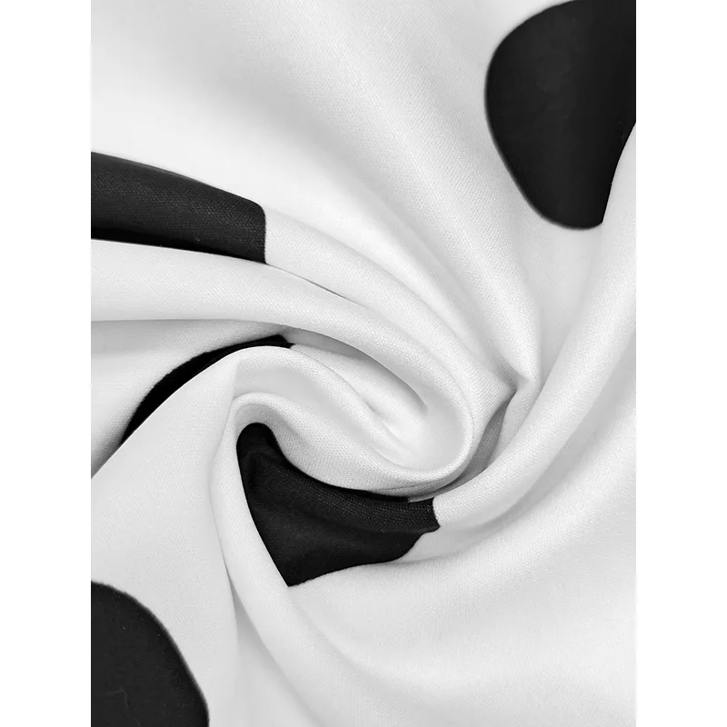 TAKO Polka Point Camicie taglie forti Donna 2025 Autunno Manica a sbuffo Monopetto Vestibilità ampia Pieghe Camicette con risvolto da donna 176935