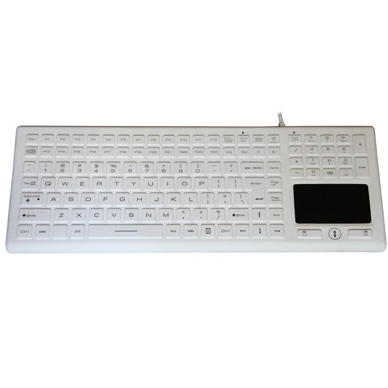 IP68 waterproof keyboard with 122 keys, including 24 function keys