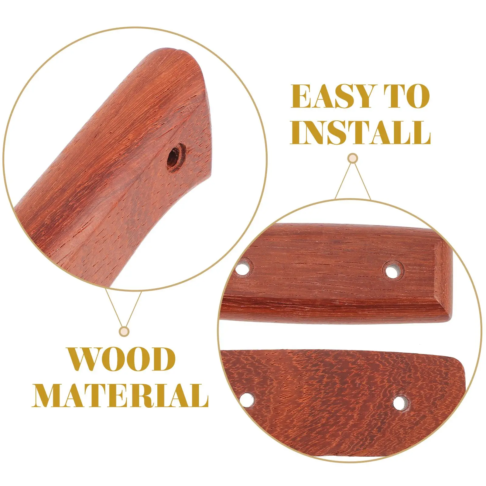 2Pcs Handle Wooden Replacement Anti Skid Kitchen Knife Grip Vegetable Chef Brown Sturdy Wide Compatibility - Image 5