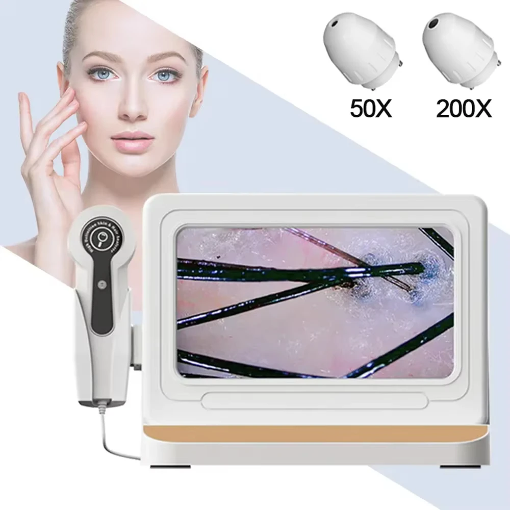 Professional all-in-one scalp 10-inch display microscope hair analyzer device HD skin high-frequency hair detector scalp massage