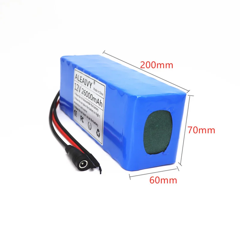 18650 Portable Li-ion Battery 12V 3S10P 26AH Rechargeable Battery Pack DC 12V 26000mAh with BMS Battery Pack+3A Charger