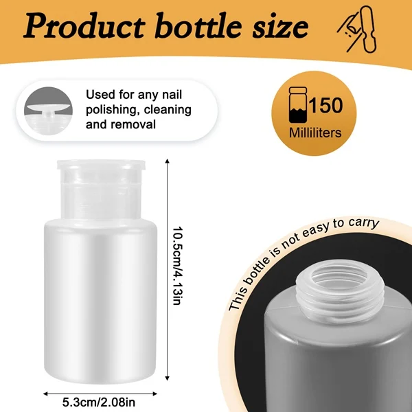 

Plastic Bottle Discount White Manicure container 150ml Nail Art Makeup Polish Plastic Pump Dispenser Bottle Remover White