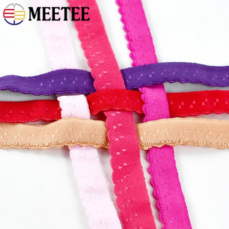 8/16Meters 10mm Colorful Cotton Elastic Band Fold Double Layer Rubber Bands for Sewing Underware Skirt Garment Shoes Accessories