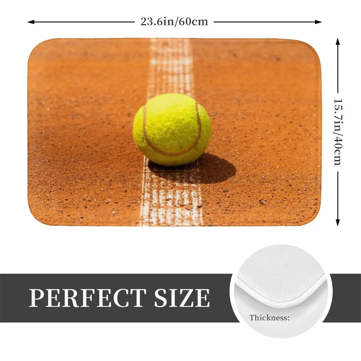 Tennis Clay Court With Ball Anti-slip Doormat Floor Mat Carpet Rug for Kitchen Entrance Home Bathroom Living room Footpad Mats