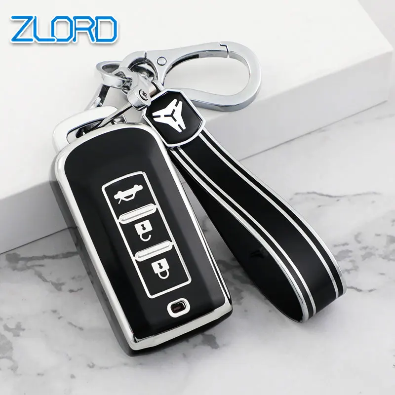 TPU Car Remote Key Case Cover Shell For Mitsubishi Outlander ASX Pajero LANCER Sport Eclipse Cross Protective Fob Accessories