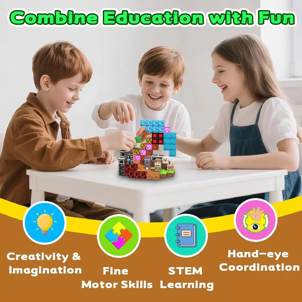 Magnetic Building Blocks - 150-Piece Set for Kids, Ideal Gift for Ages 3-12