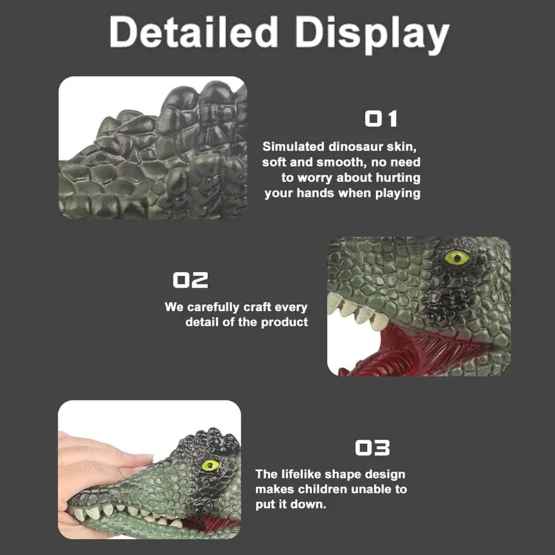 Marionetas de mano, modelo de cabeza de dinosaurio, juguete realista t-rex dinosaurio tiburón Triceratops, modelo Animal, juguete suave para niños y niñas, regalos, 1 ud.