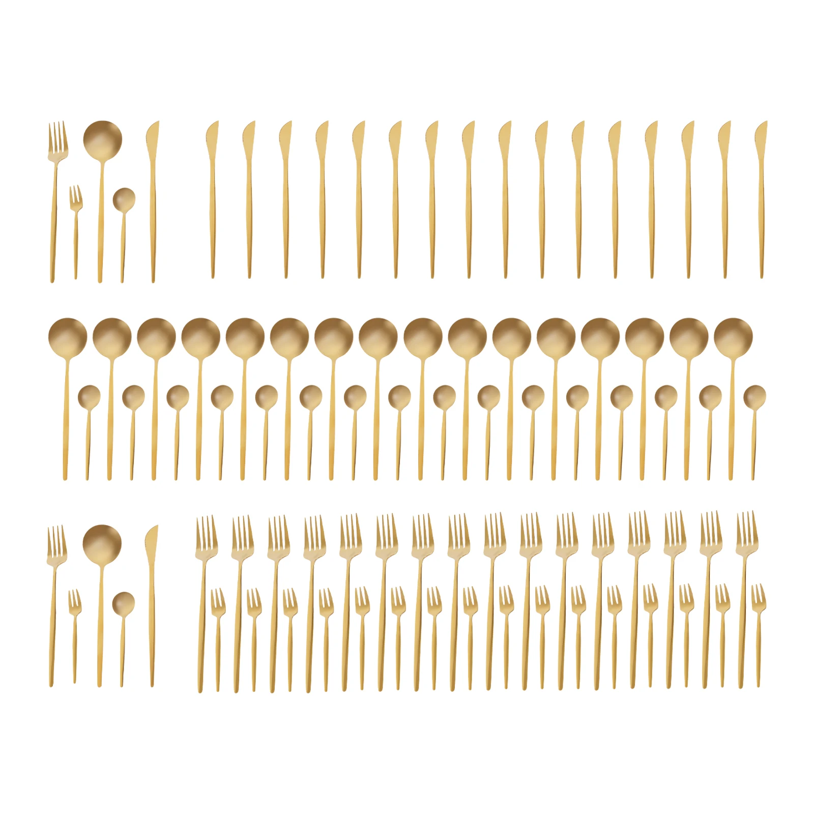 90PCS Gold Dinnerware Set, Gold Flatware Cutlery Set, Stainless Steel Utensils Set for Home Restaurant