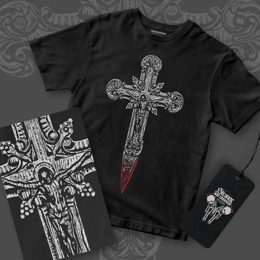 Vampire Slayer Crucifix Unisex Casual Pure Cotton T-Shirt