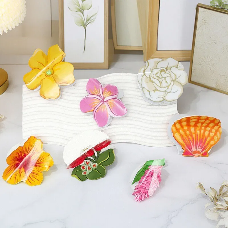 

DS NEW 8CM Colorful Flower Series Acrylic Hair Claw Sweet Elegant Rose Claw Clip Crab Hair Clip for Women Girls Hair Accessories