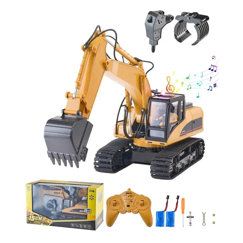 

Remote Control Excavator 15 Channel 1:14 Scale RC Digger Toy for kids