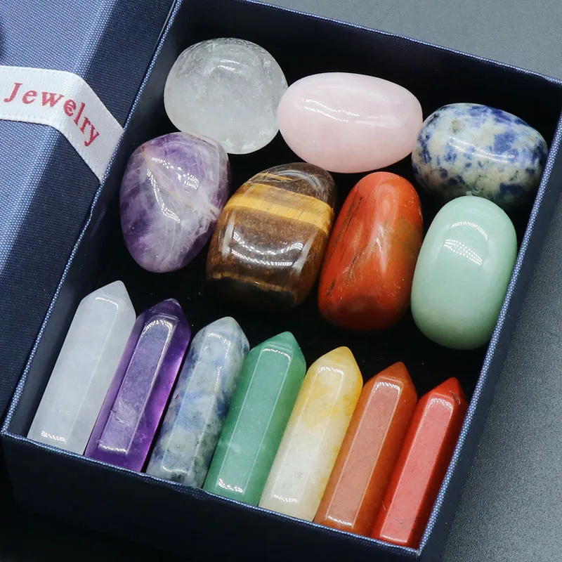 

Natural Stone Set 7 Chakra Reiki Healing Stone Quartz Mineral Ornament Healing Gemstone Home Decoration Craft Stones Gifts