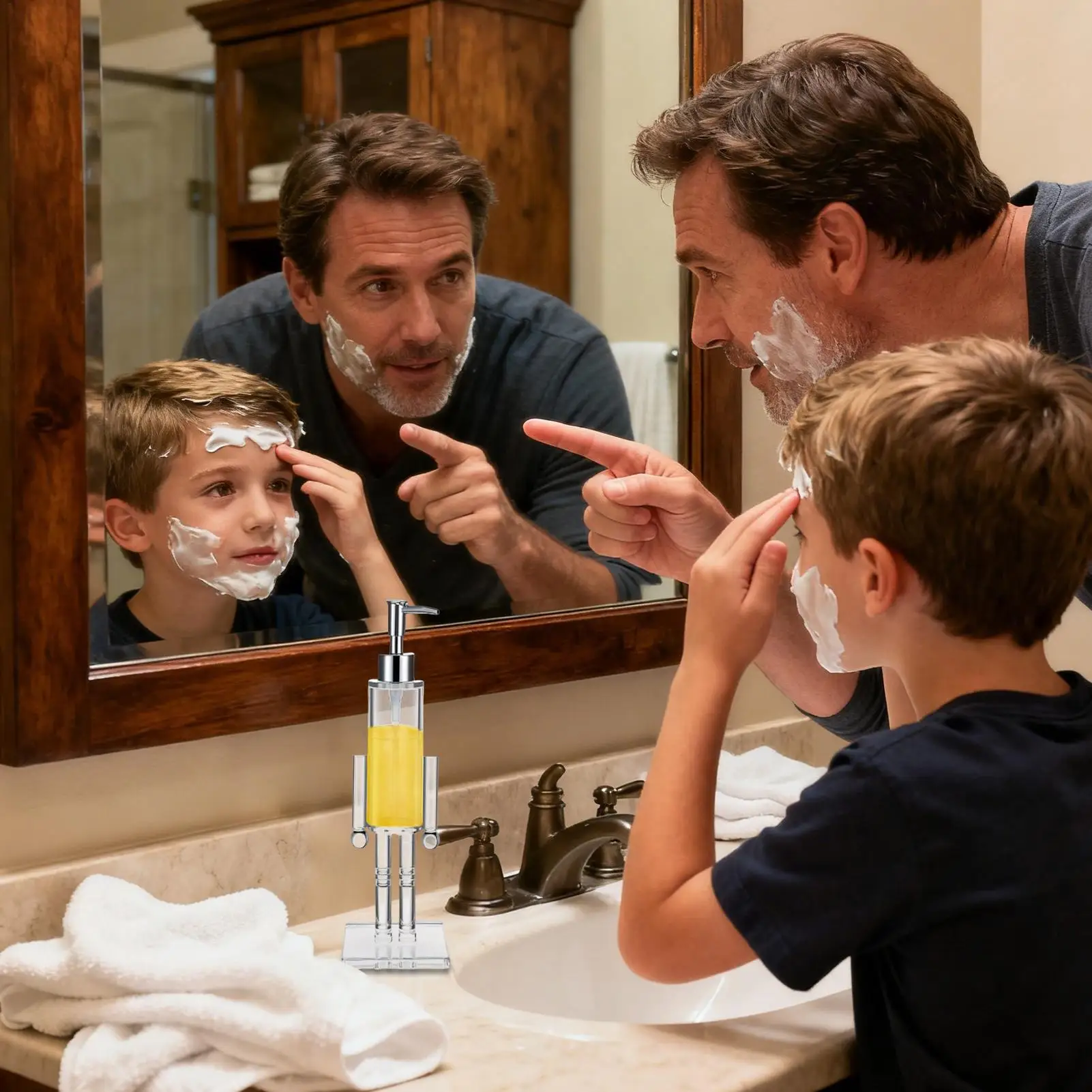 

Refillable Nutcracker Soap Dispenser Clear Shower Gel Toner Pump Bottle Christmas Hand Soap Bottles for Bathroom Kitchen