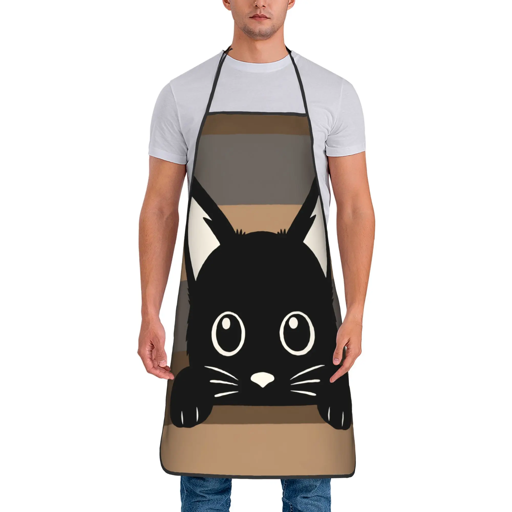 

Забавный фартук с изображением читающего кота, аксессуары для работы, парикмахерских, кухни, домашние фартуки на заказ без карманов
