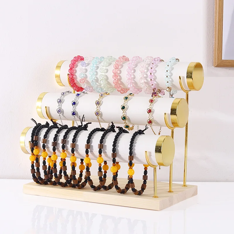

Simple 1/2/3-Layer Jewelry Rack - Wooden Bracelet Holder For Women & Men, Ideal Choice For Gifts