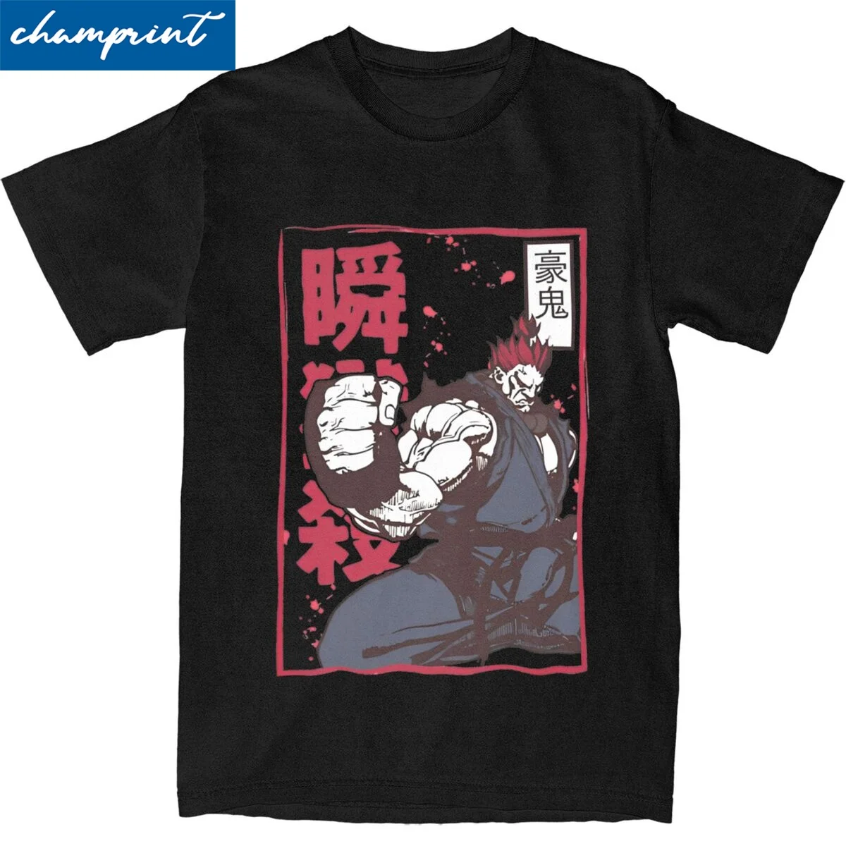 Men Women Akuma Gouki T Shirts Street Fighters Pure Cotton Clothing Funny Short Sleeve Round Collar Tees Party T-Shirt