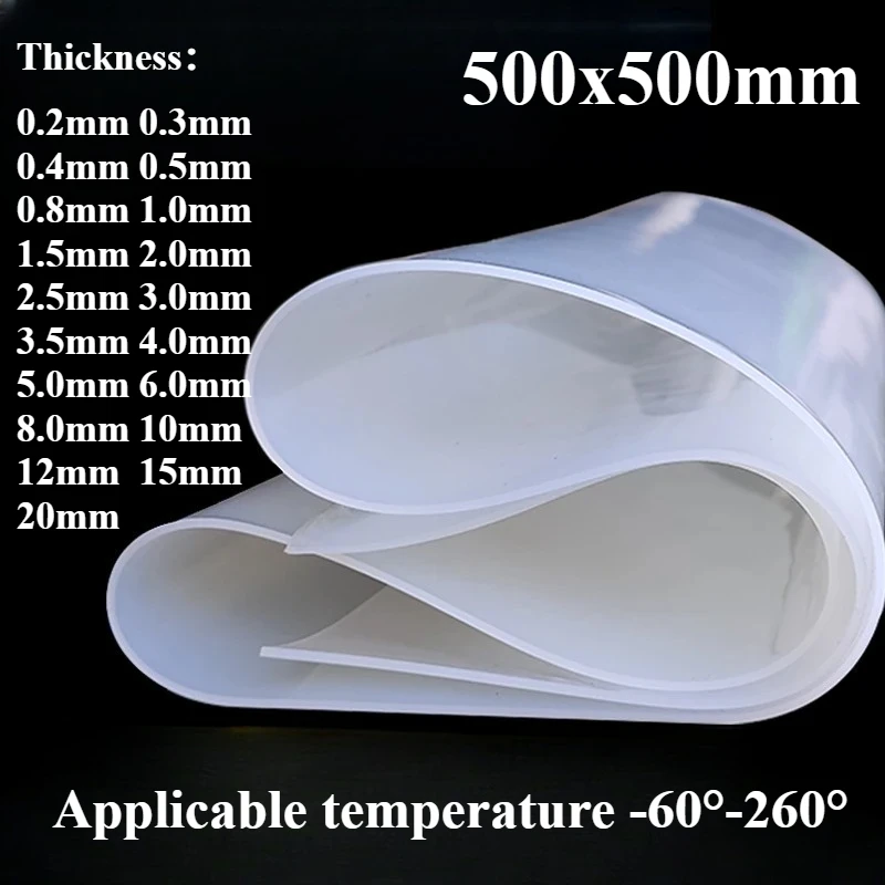 White Silicone Gasket Clear Mat Resin Pad 0.5mm1mm 2mm 3mm High Temperature No Peculiar Smell Resistance Silicone Rubber Sheet