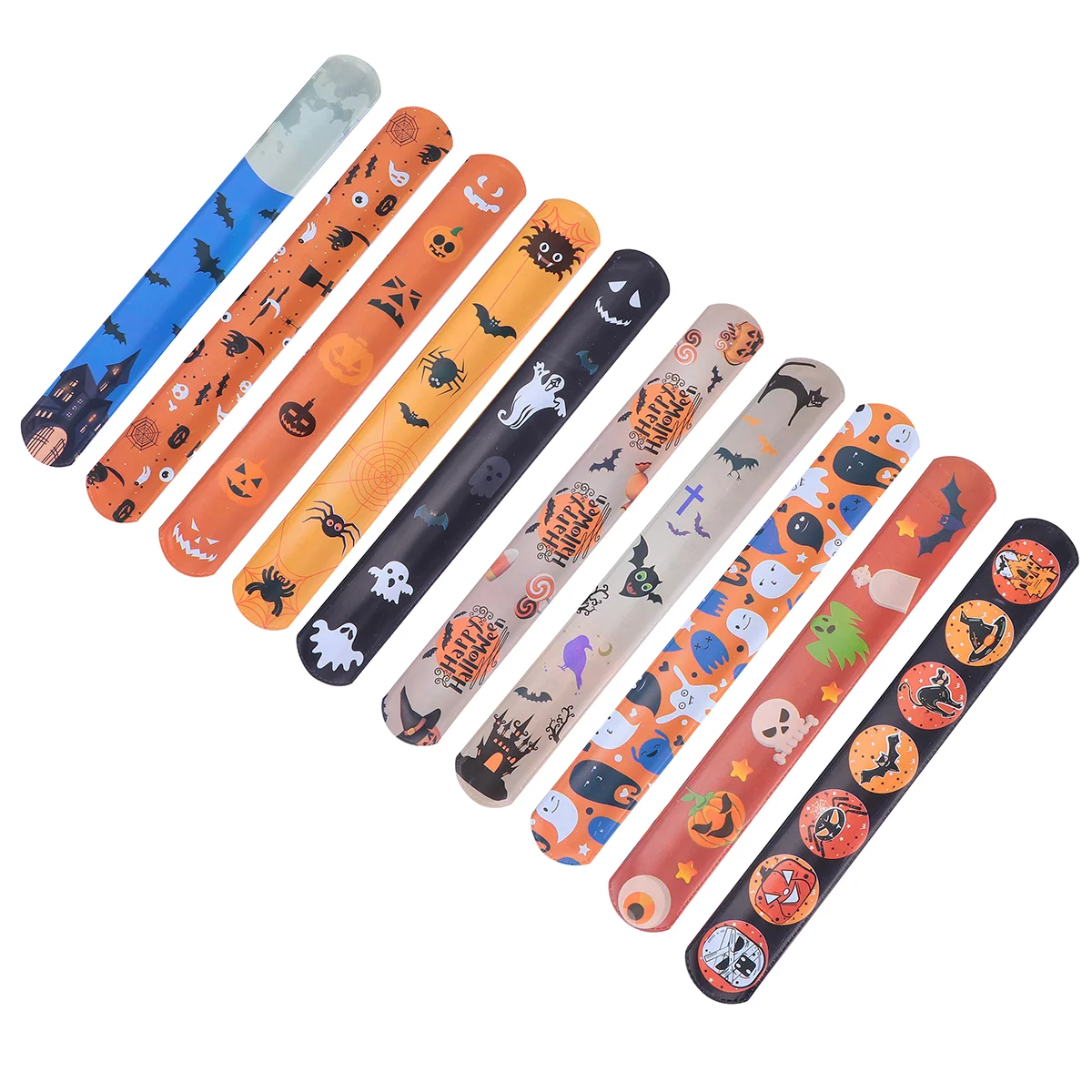 

20 Pcs Pop Circle Bracelet Slap Bracelets Party Filler Button 22X3CM Children Wristband Halloween Bands