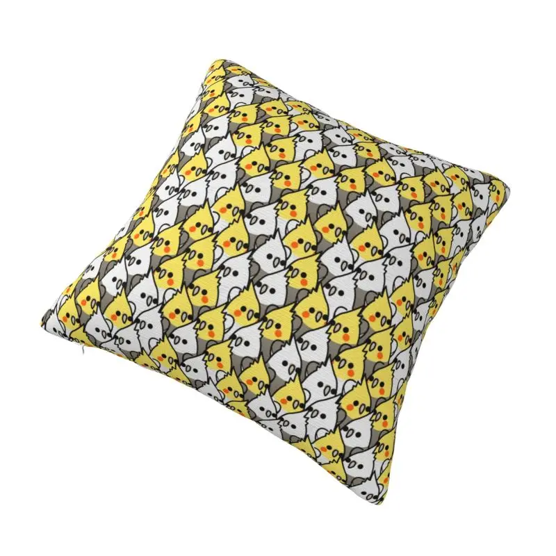 Custom Nordic Too Many Birds Cockatiel Squad Pattern Cushion Cover Soft Throw Pillow Case