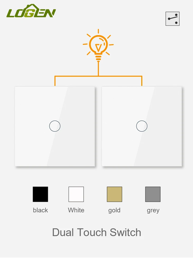 

Двухсенсорный переключатель, лестничный переключатель, стандарт ЕС, 1/2/3Gang, 2-сторонний нейтральный провод, настенный переключатель со стеклянной панелью, лестничный переключатель