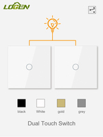 Double-touch Switch Stair Switch EU Standard 1/2/3Gang 2 Way  Need't Neutral Wire Glass Panel Wall Switch Stair Switch