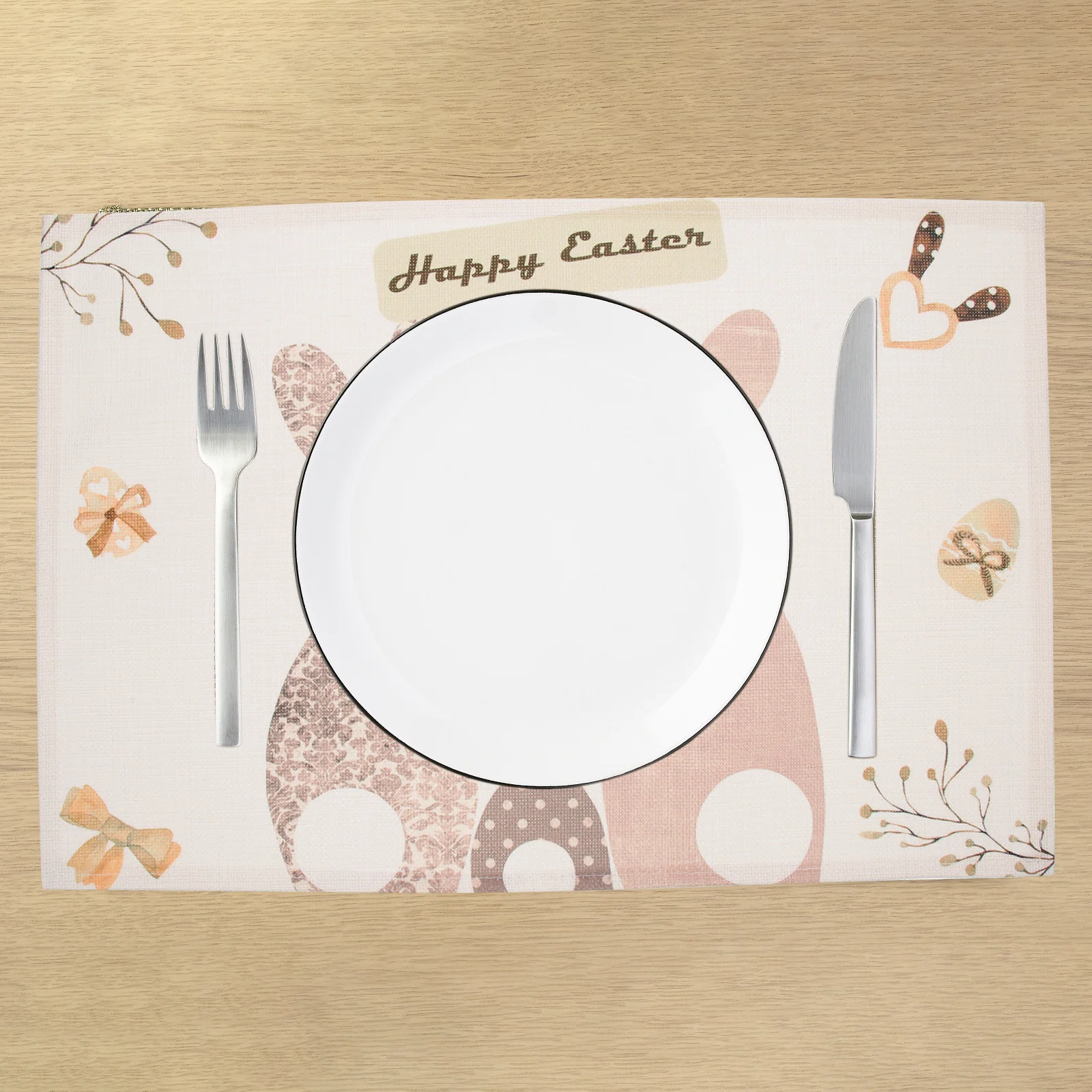 2 pçs coelhinho da páscoa placemats à prova dwaterproof água tapetes de mesa fazenda festa de páscoa mesa de jantar decoração placemats