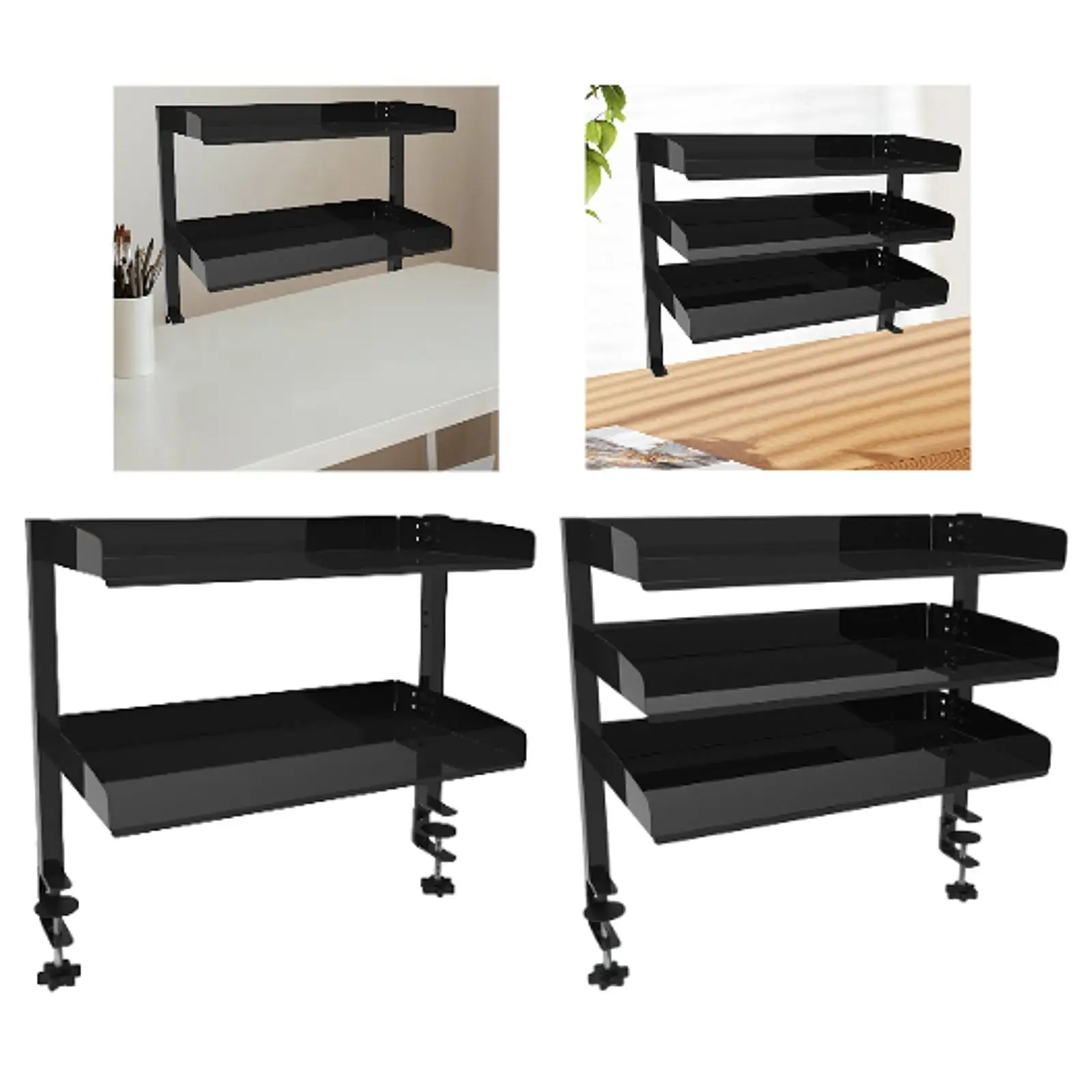 

Desktop File Organizer Desk Document File Tray Organizer for Workspace Black Paper Sorter Organizer Paper Letter Tray Organizer