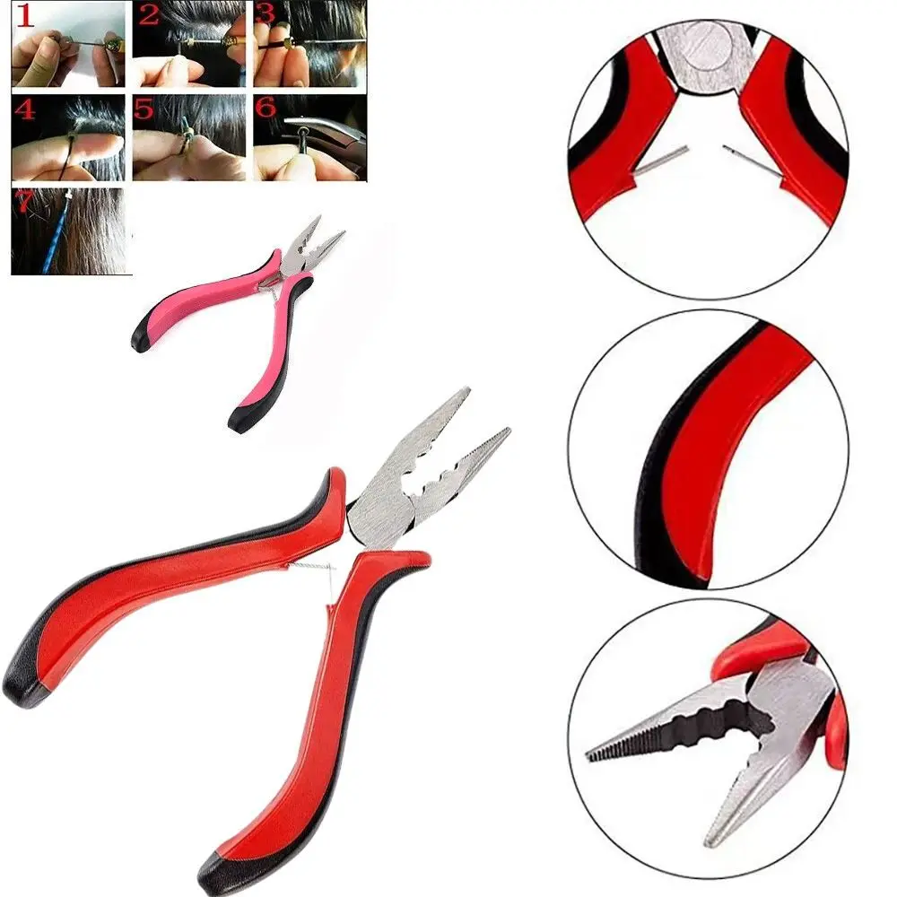 Steel Hair Extension Pliers Professional Durable Extensions Removal Tongs Steel Puller for Nano or Micro Ring