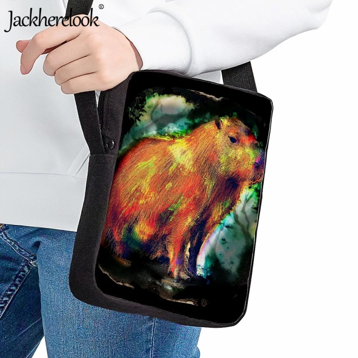 Jackherelook Cartoon Capybara Kids Kleine Capaciteit Schooltas Vrije Tijd Reizen Winkelen Crossbody Tassen Kind Lunch Tas Schoudertas