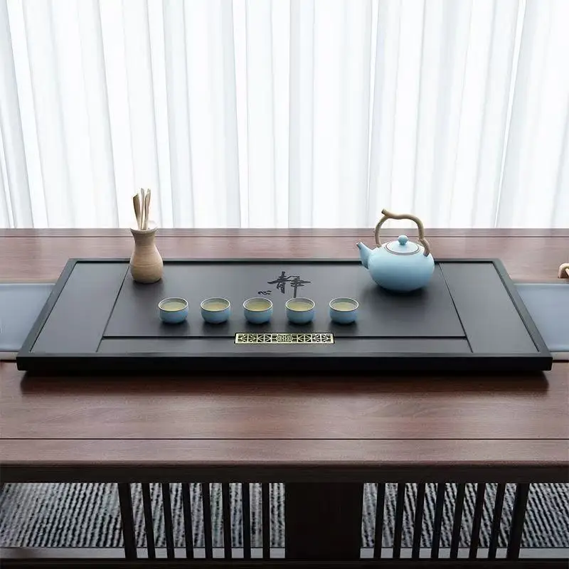Rectangle Tableware Tea Tray Drainage Ceramic Decorative Coffeeware Marble Tea Tray Ceremony Hospitality Bandejas Home Products