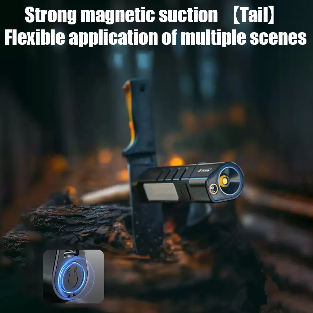 SKYRAY SM55 Red Laser EDC Flashlight 18650 Rechargeable Torch 600LM MINI Led Light with Magnetic for camping night-walking view 2