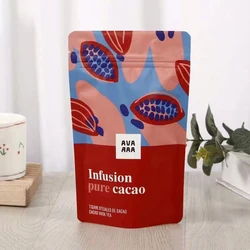 Mylar White Kraft Paper Stand Up Pouch with Zipper,Cereal Seed Coffee Bean Tea Storage Packaging Bag, Moisture-Proof, Customized