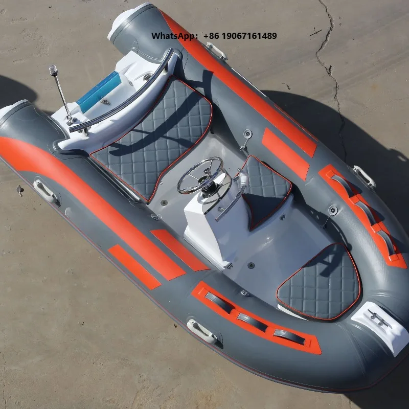 11ft 3.3m Double Model Inflatable Boats 1.2mm Fiberglass and PVC Rib Motor Boat With Deep V Hull for Outdoor Fishing xgz