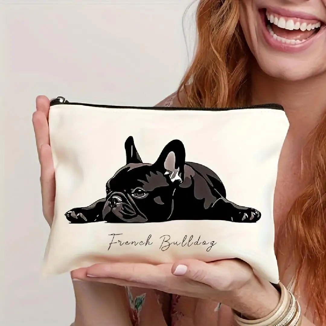 

Косметичка «Французский бульдог» — многофункциональная сумка на молнии, сумка для хранения ювелирных изделий, идеальная дорожная маленькая сумка для хранения на молнии.