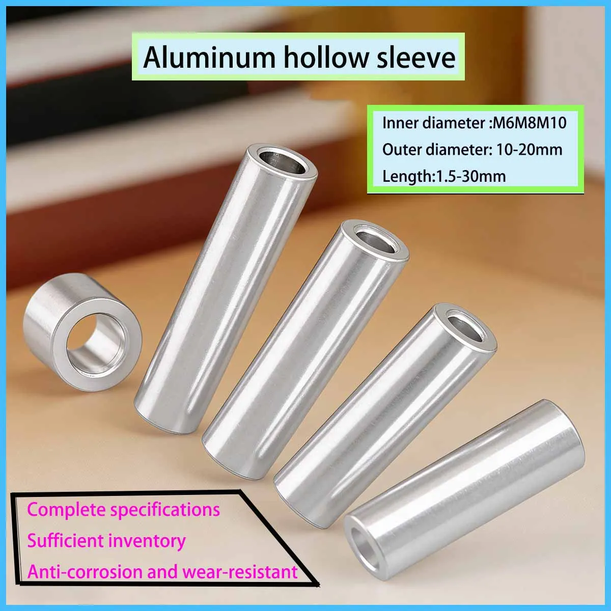 

Aluminum Alloy Round Hollow Bushing Spacer Sleeve Fastening Accessories M6M8M10