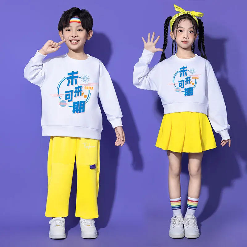 Kinder Performance Kostüm Gruppensets Grundschule Sportbekleidung Herbstkostüme Cheerleading Uniformen Klasse