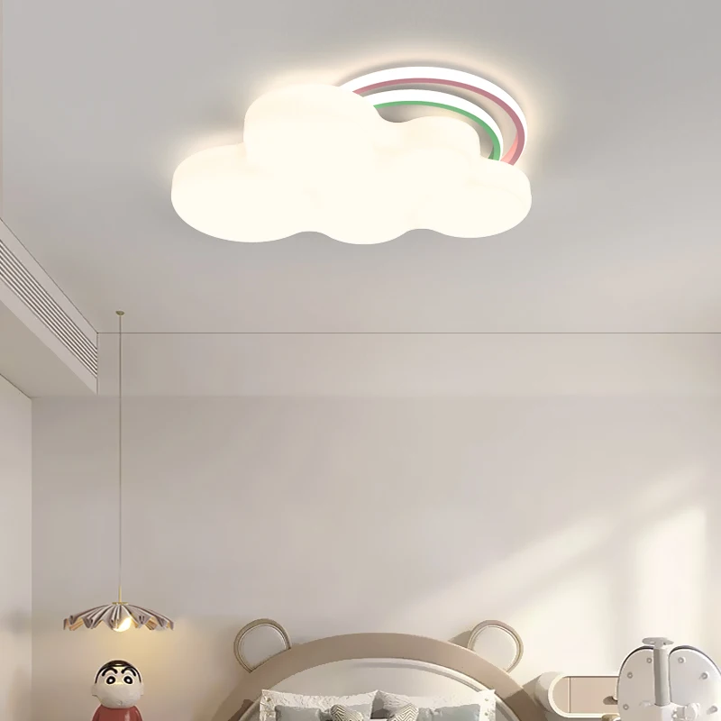 Children's Room Bedroom Light LED Chandelier Indoor Lighting Home Decor Cloud Modern Ceiling Chandelier White Blue Pink Fixture