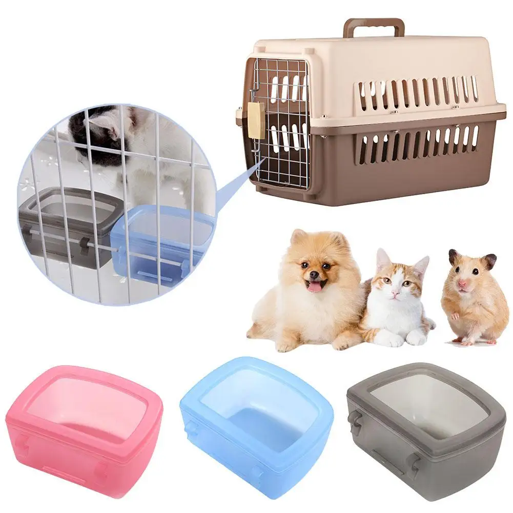 Pet Kennel Cage Bowls Hanging Crate Bowl Spill Proof Plastic Water Feeder Dish for Carrier Wire Cages Dog Cat Food Container view 4