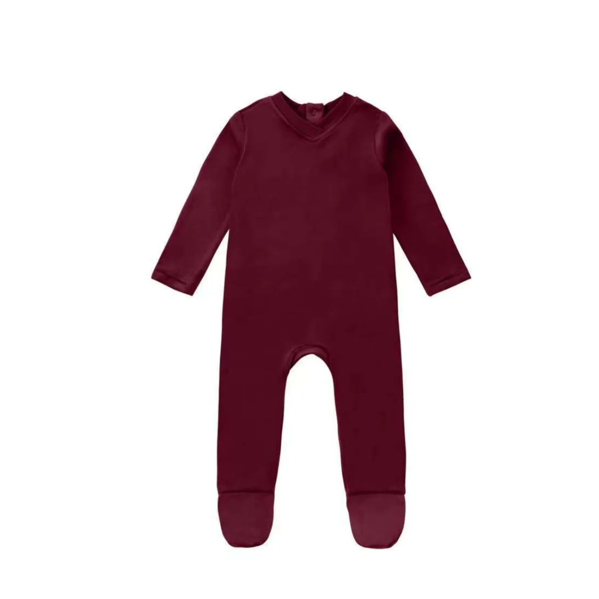 Velour Loungewear – Burgundy Footie