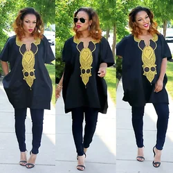 African Clothing For Women Dashiki Embroidery Design Soft Material Top And Pants One Suit