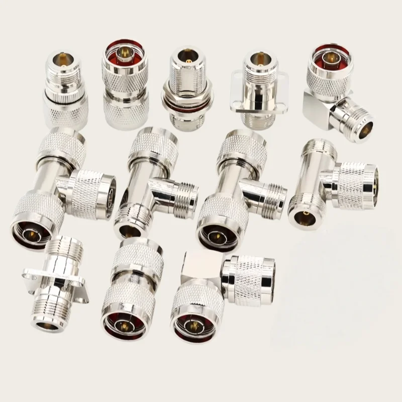 1PCS N Male Plug to N Male Connector RF Adapter 50ohm Male to Female Straight Right Angle Adapter for Wireless Communication