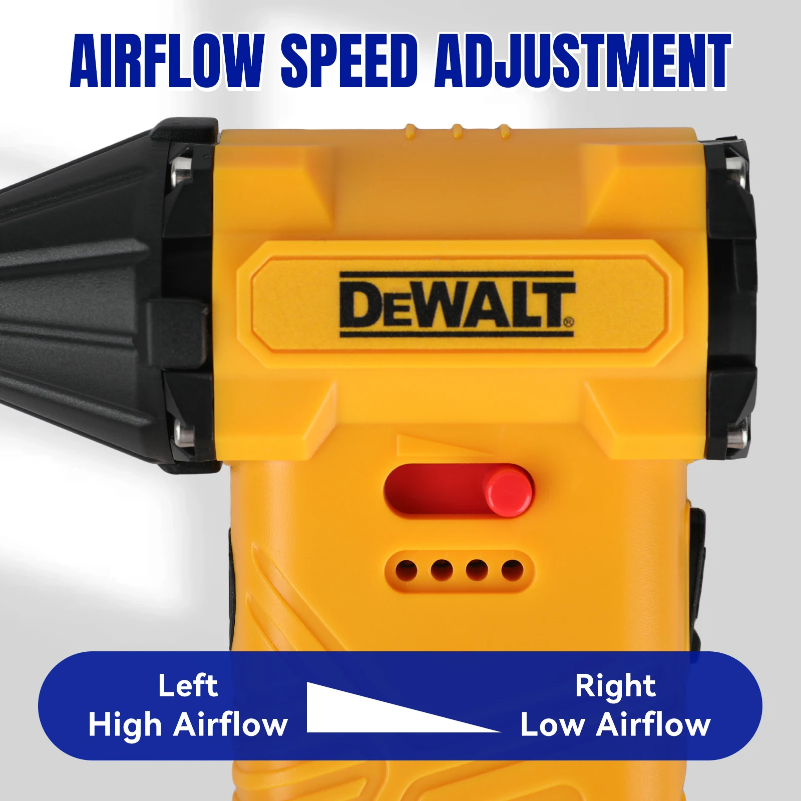 DEWALT Mini Electric Brushless Handheld Powerful Fan ，adjustable speed ，Rechargeable Type-C interface High-speed turbine fan