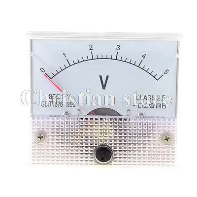 Rectangle Dial Panel Gauge Voltage Voltmeter DC 0-5V 85C1-V