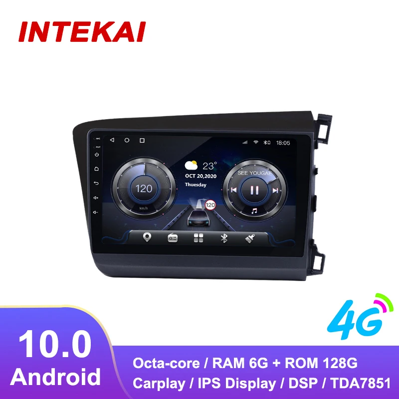 

9" Android 10.0 Car Radio GPS Navigation autoradio multimedia player for honda CIVIC RHD 2012 2013 head unit stereo